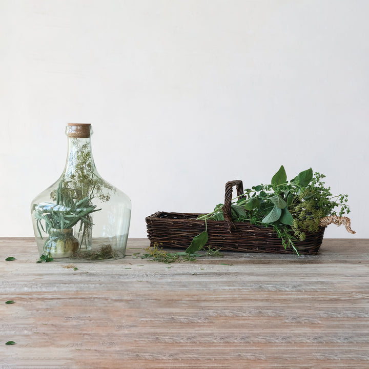 Hand-Woven Reed Basket