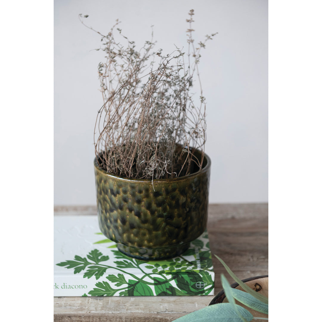 Green Reactive Glaze Planter