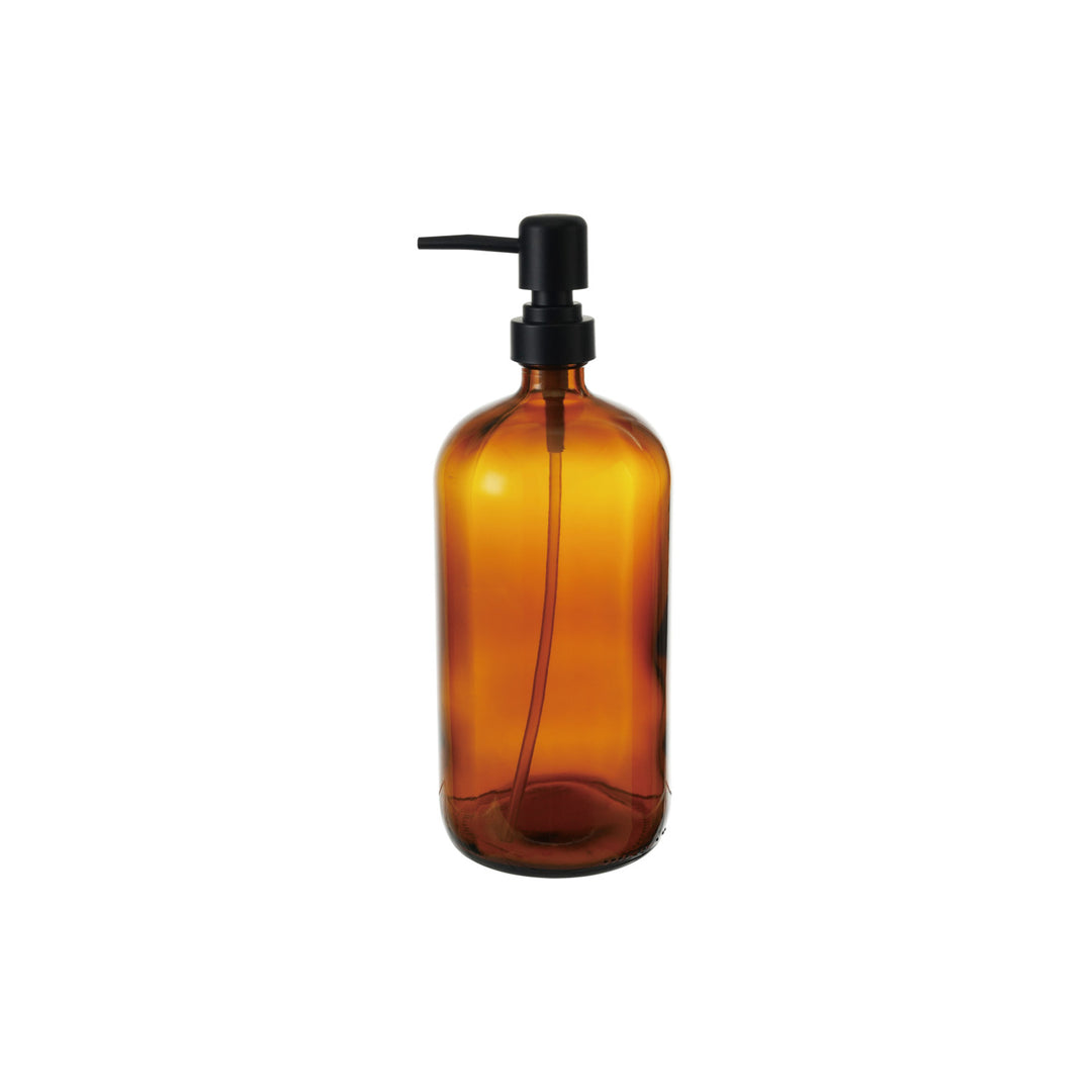 Amber Glass Dispenser with Pump