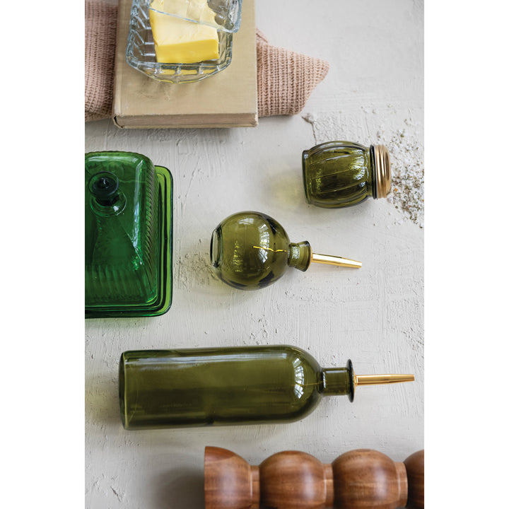 Olive Green Glass Bitters Bottle
