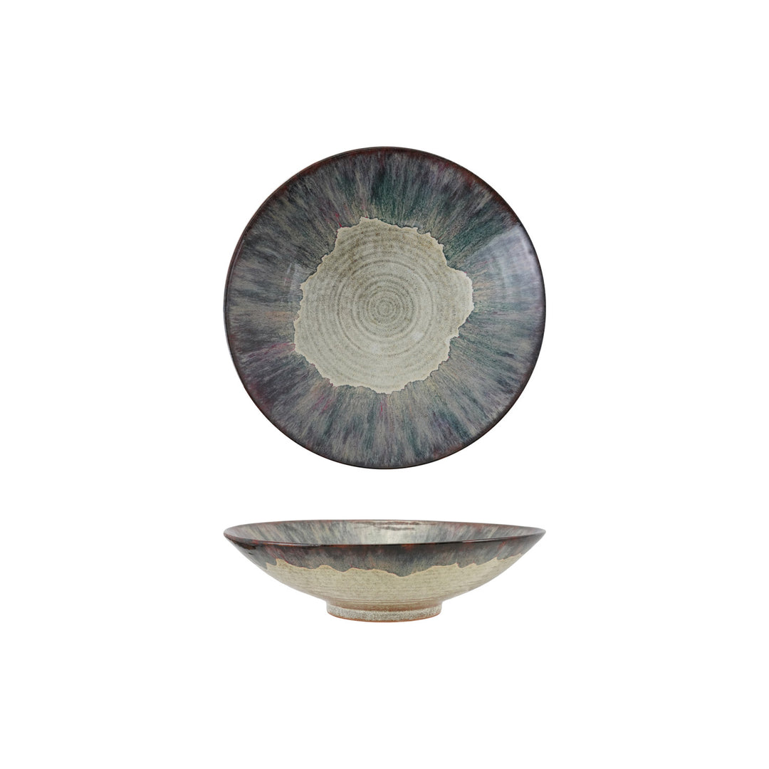 Stoneware Platter Blue & Cream