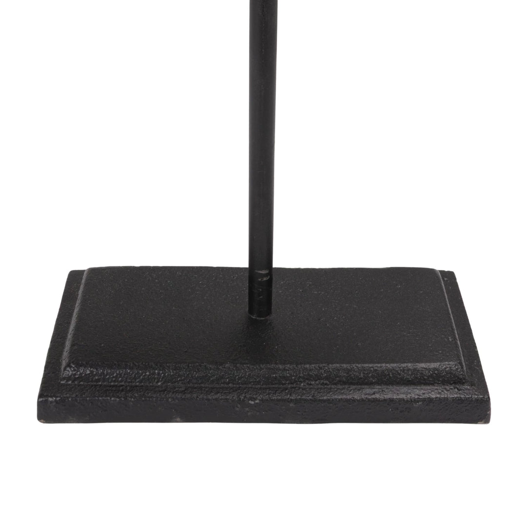 Black stand base on a white background