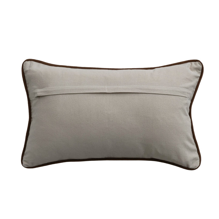 Viscose & Linen Lumbar Pillow with Faux Suede