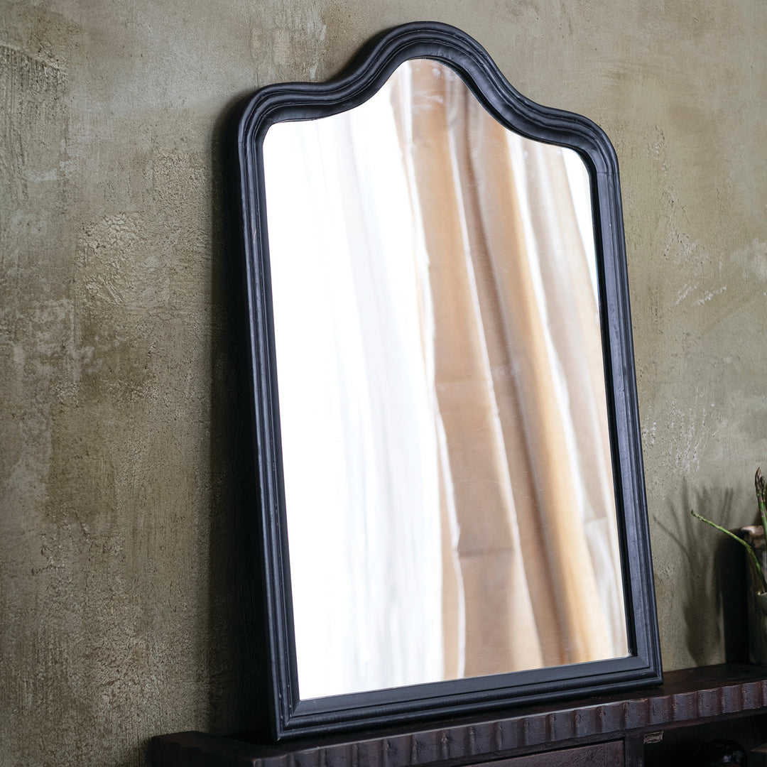 Hand-Carved Mango Wood Framed Arched Wall Mirror