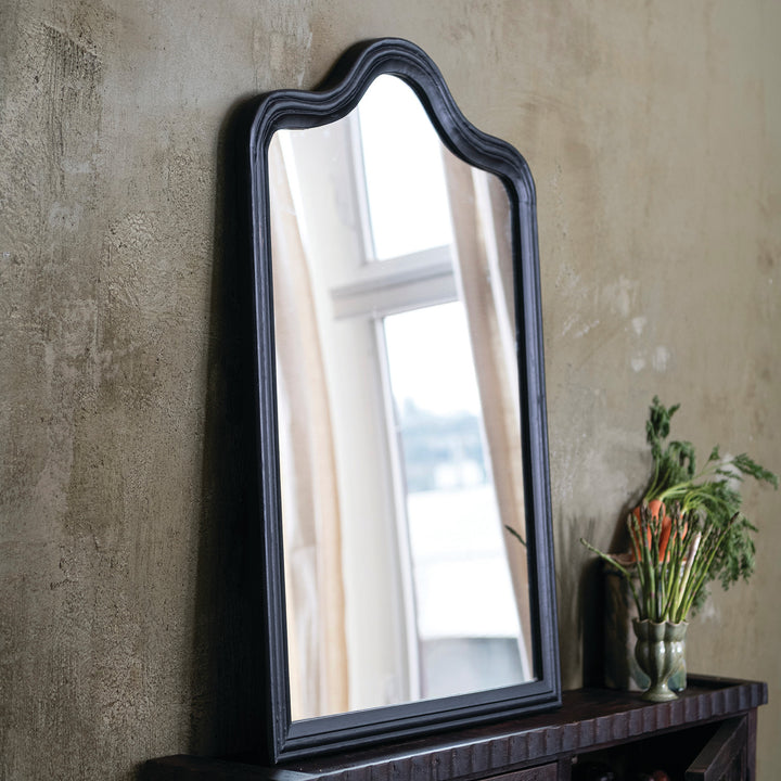 Hand-Carved Mango Wood Framed Arched Wall Mirror