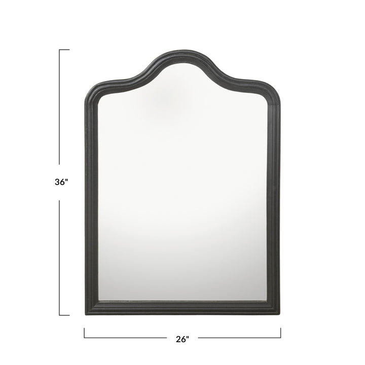 Hand-Carved Mango Wood Framed Arched Wall Mirror