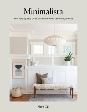 Book cover of 'Minimalista' with a minimalistic interior design.