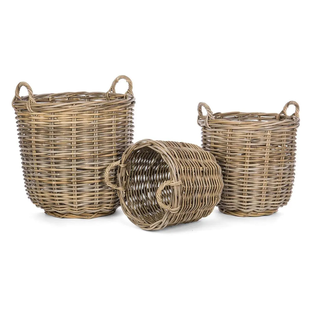 Kubu Grey Rattan Storage Baskets