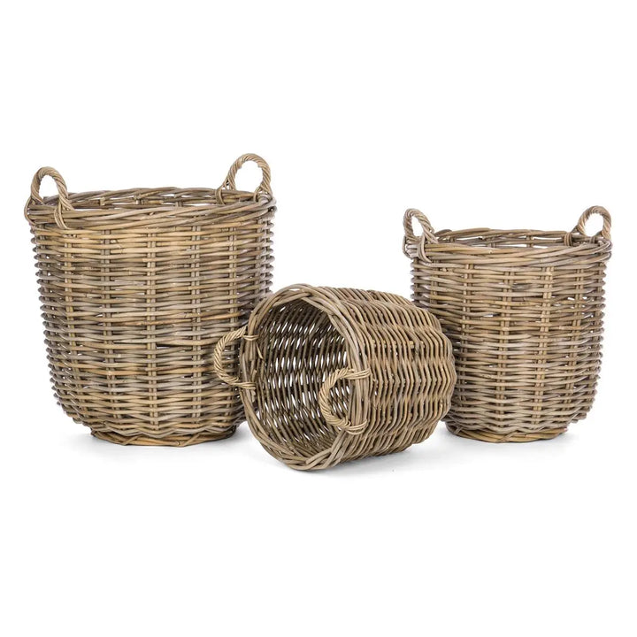 Kubu Grey Rattan Storage Baskets