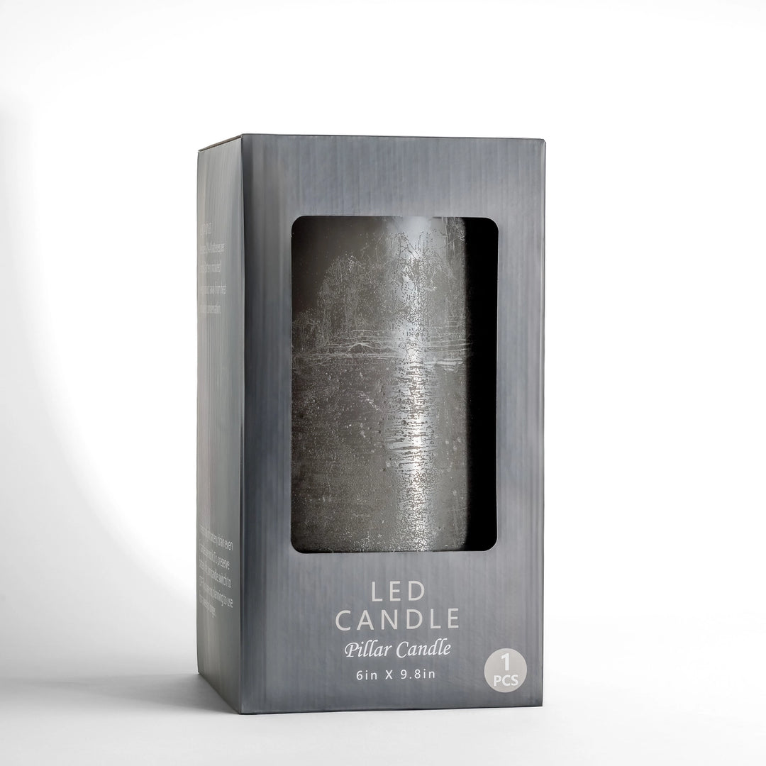 3 Wick Large Gray Flameless Candle