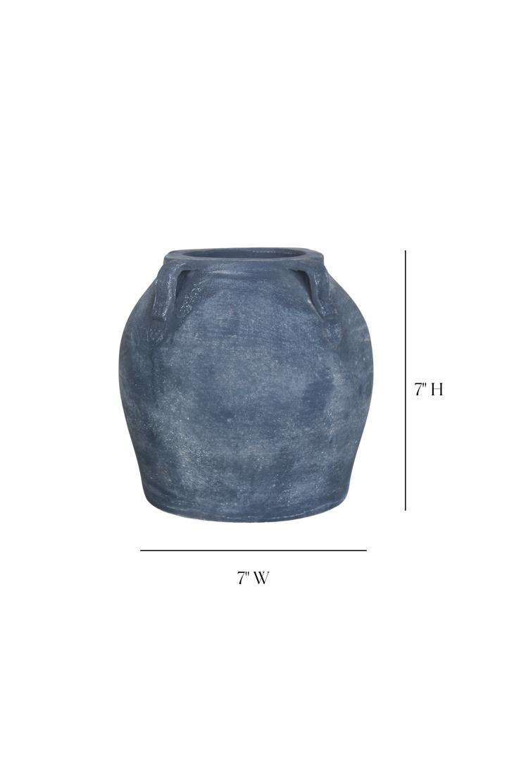 Noir Black Wash Vase With Handles Medium