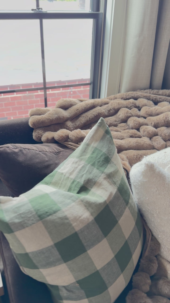 Hawthorne Gingham Pillow- Green