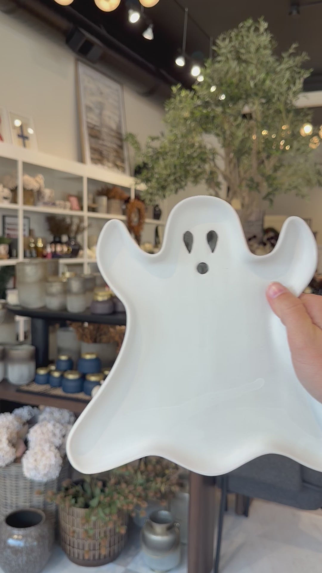 Stoneware Ghost Shaped Plate