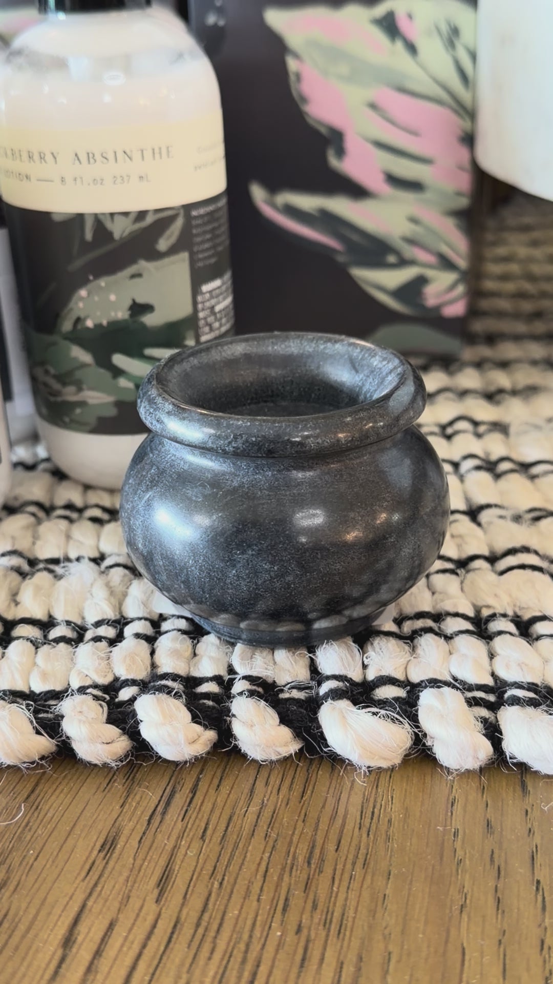 Black Marble Match Holder