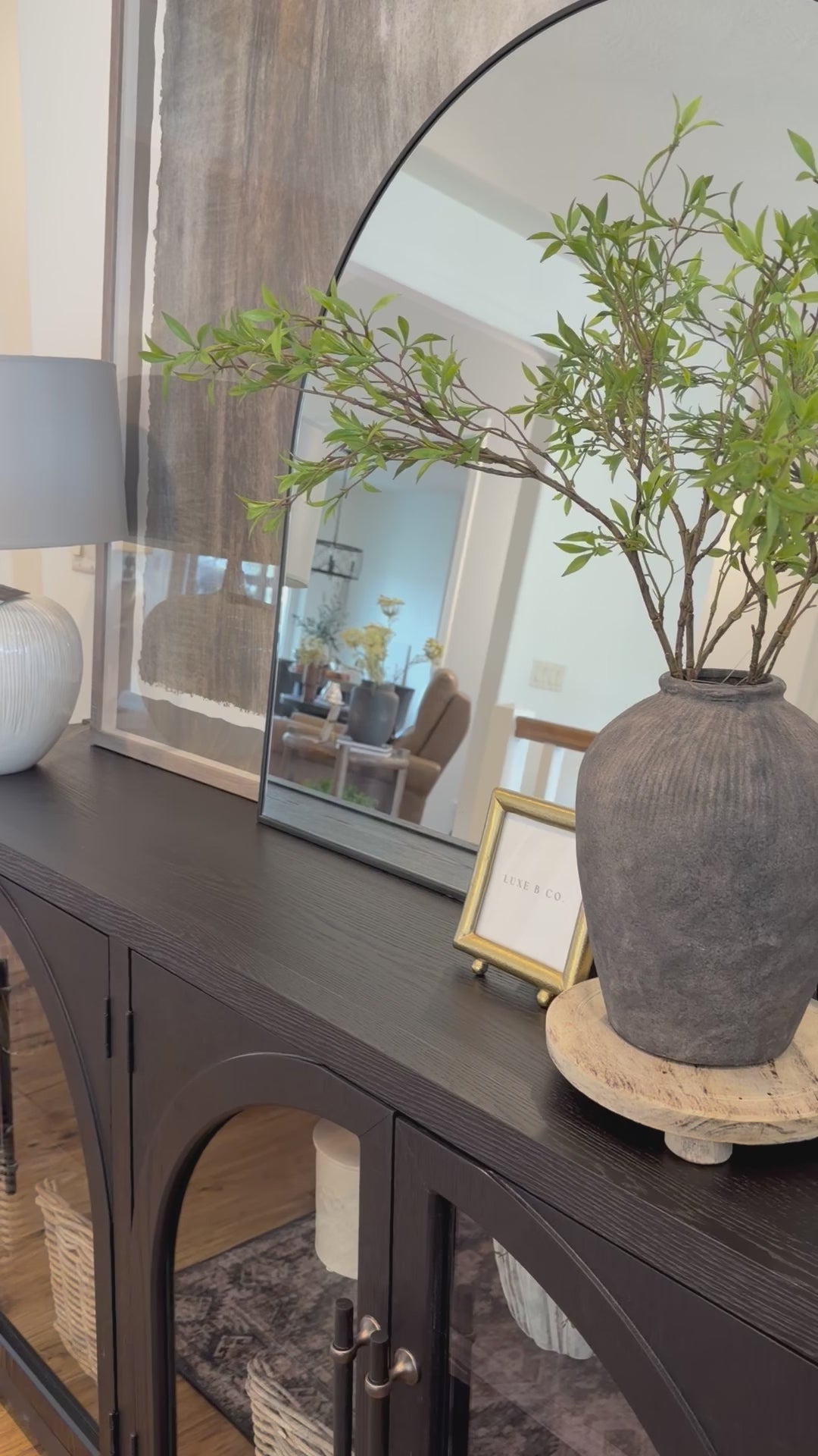 Arched Black Frame Mirror