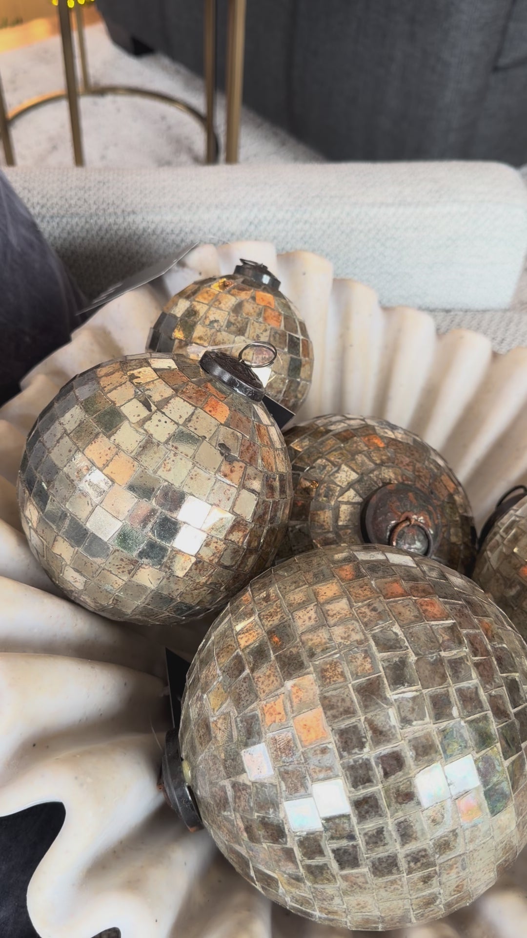 Antiqued Disco Ball Ornament