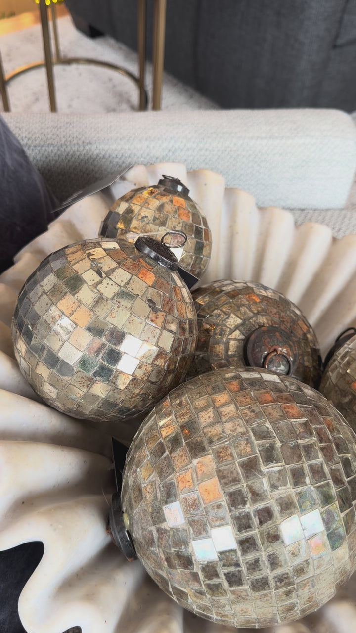 Antiqued Disco Ball Ornament