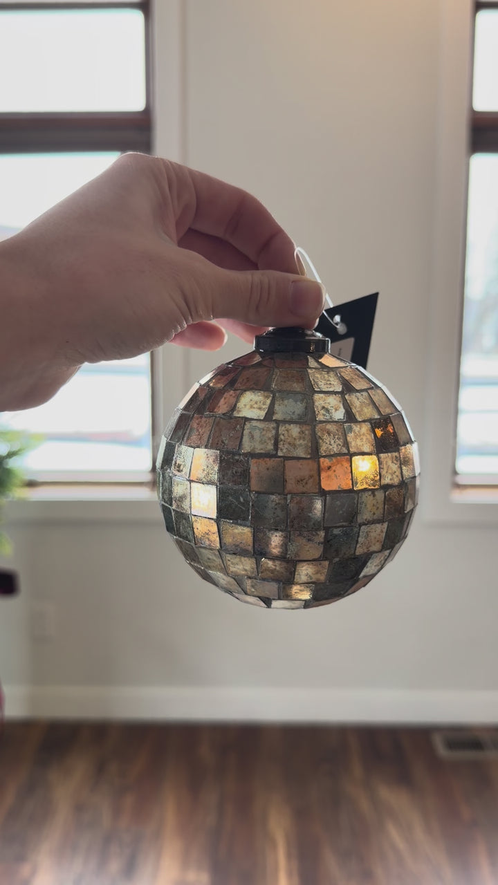 Antiqued Disco Ball Ornament
