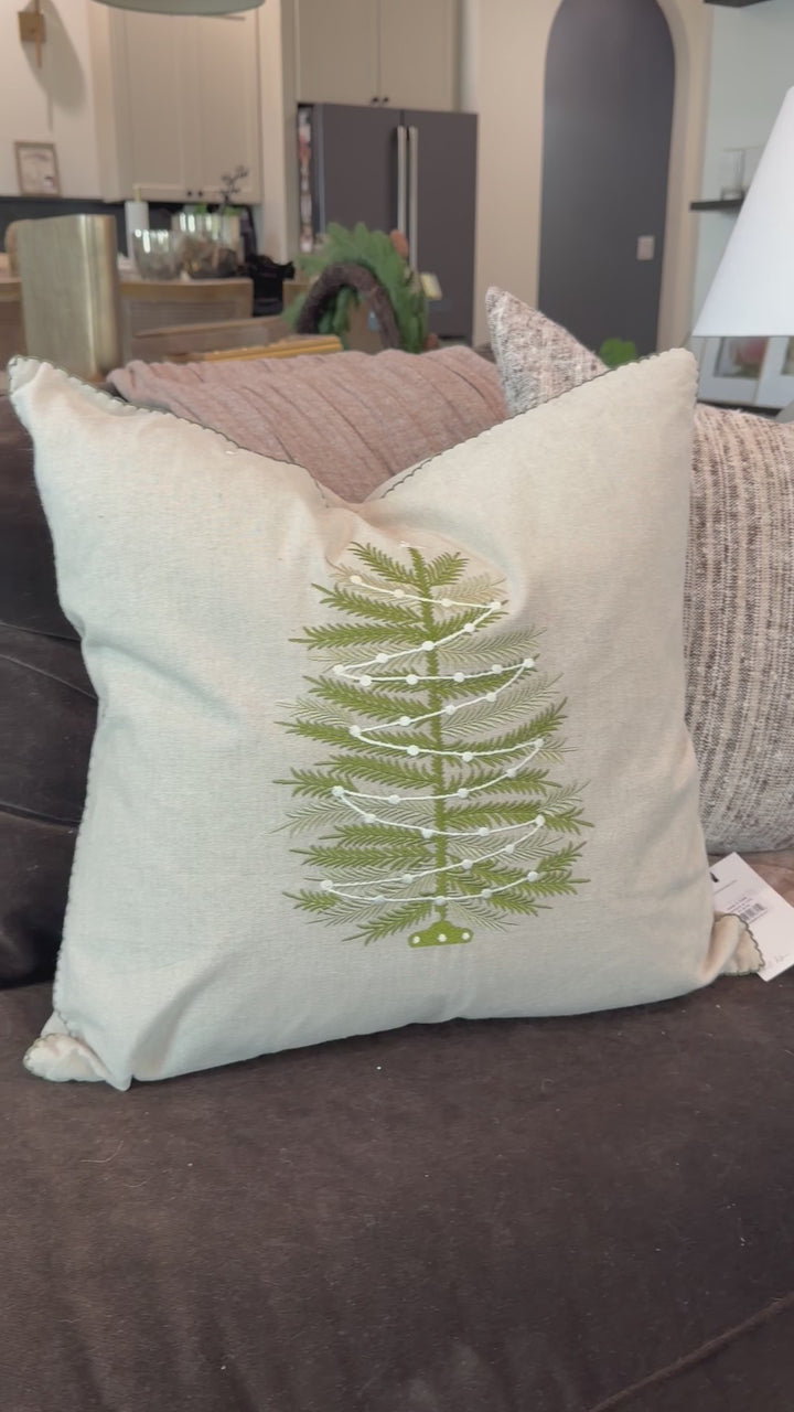 Embroidered Tree Pillow