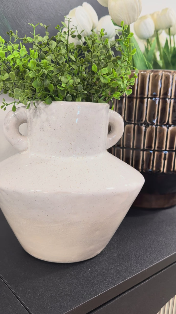 Stoneware Vase with Handles
