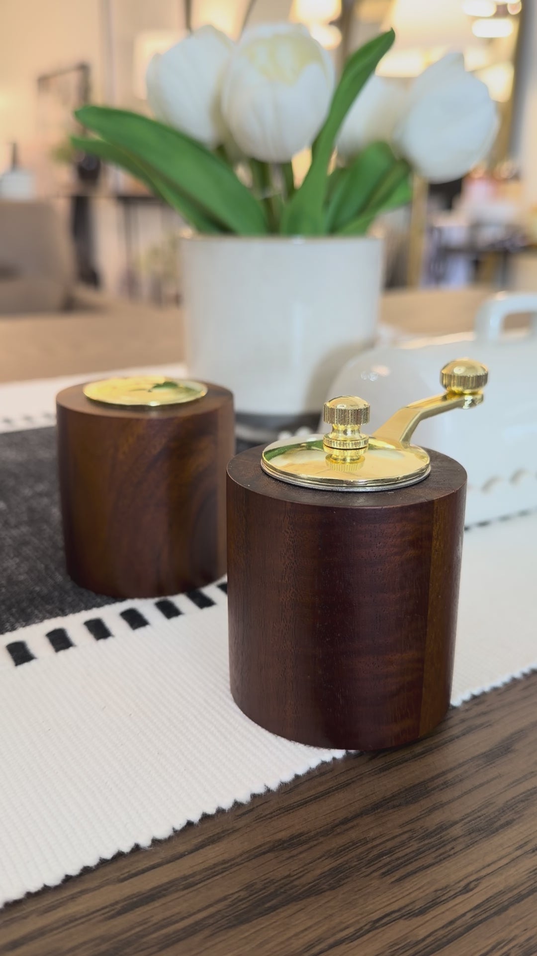 Acacia Wood Salt Shaker & Pepper Mills