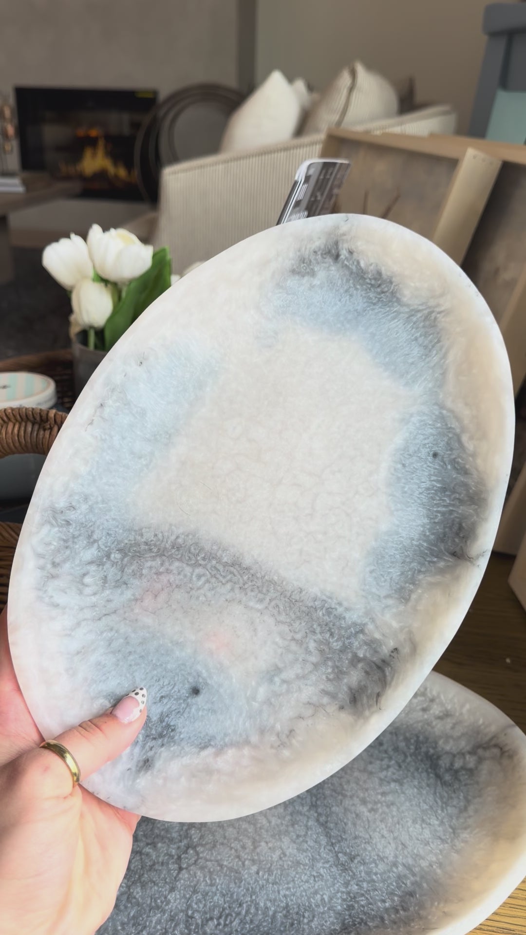 Oval Resin Platter - set of 2