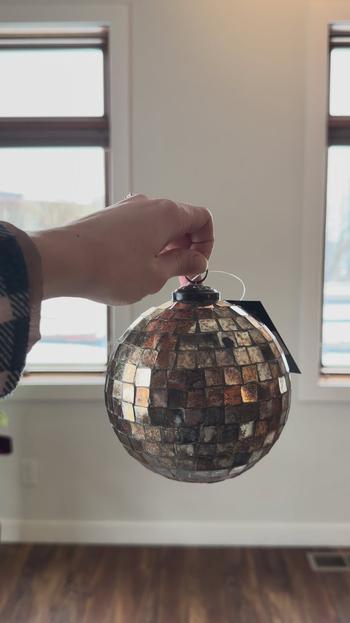 Antiqued Disco Ball Ornament
