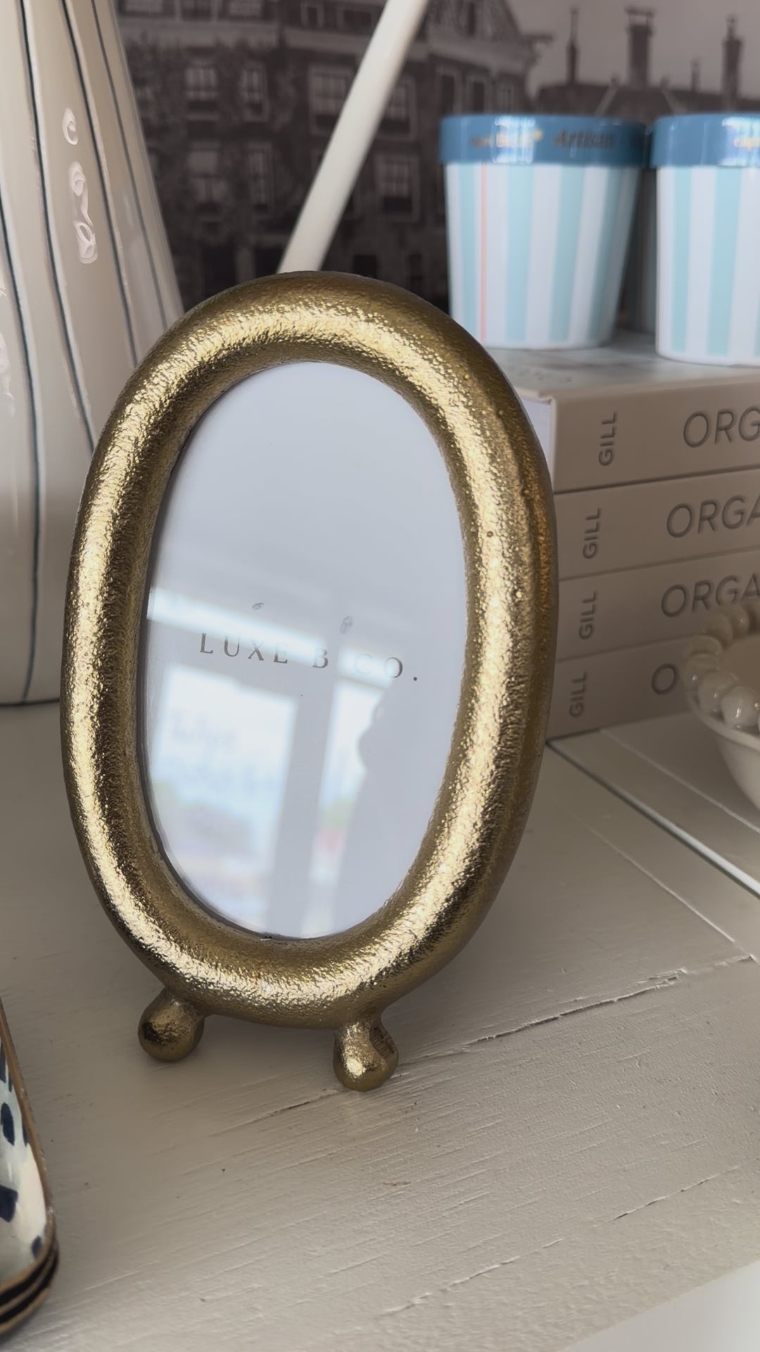 Brushed Brass Photo Frame: Oval