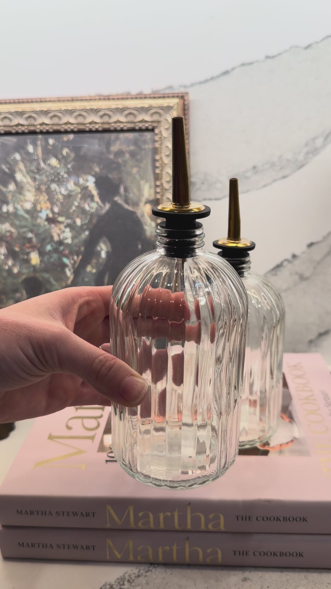 Olive Oil & Vinegar Scallop Bottles