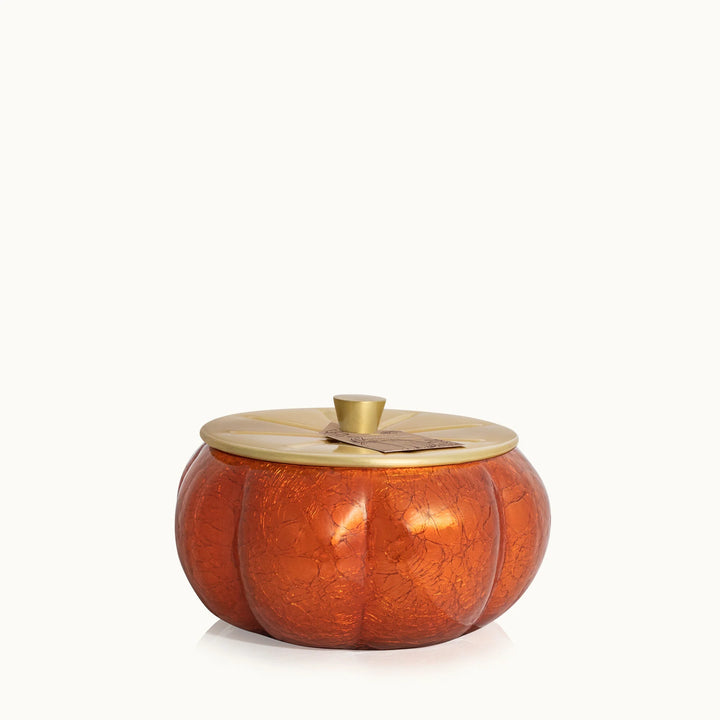 Pumpkin laurel scented pumpkin shaped candle with gold lid