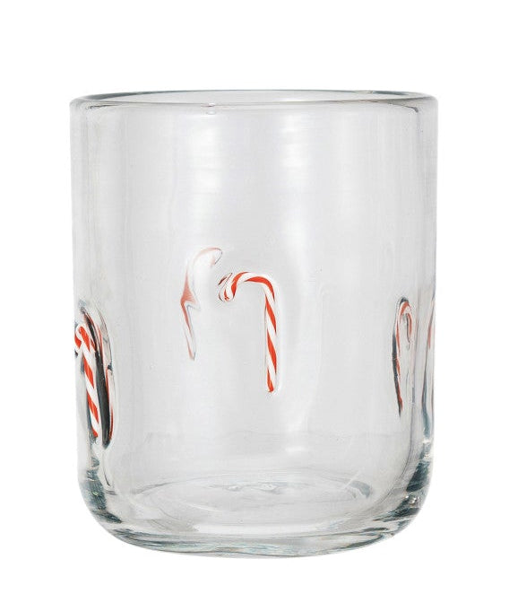 Drinking Glass w/ Embedded Holiday Icon Pattern, 4 Styles