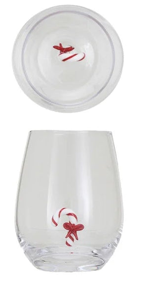 Stemless Wine Glass w/ Holiday Figure Inside, 8 Styles