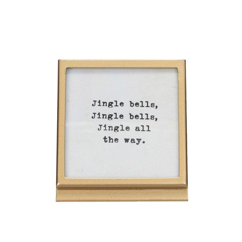 Small Metal & Glass Frame w/ Easel & Saying, 3 Styles