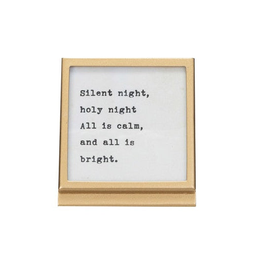 Small Metal & Glass Frame w/ Easel & Saying, 3 Styles