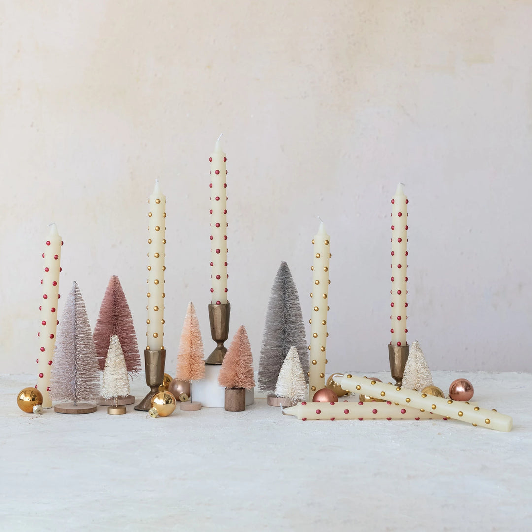 Gold Dotted Taper Candles