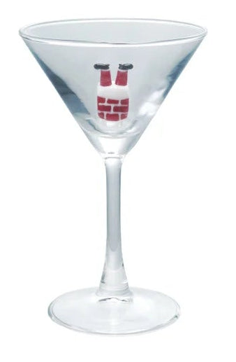 4 oz. Martini Glass with Hand-Blown Holiday Figure, 8 Styles