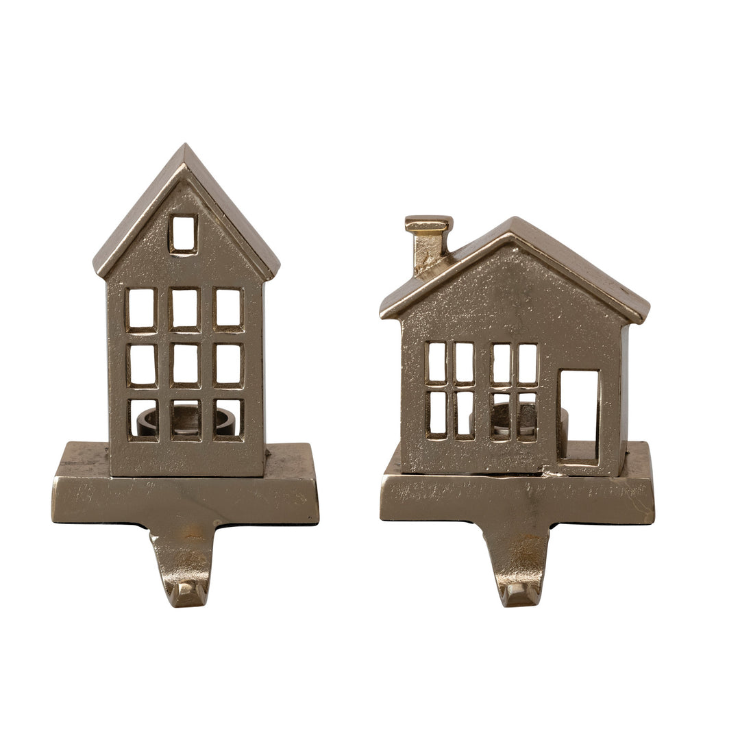 Aluminum House Tealight Stocking Holder