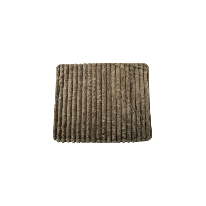 Faux Fur Ribbed Throw, Brown