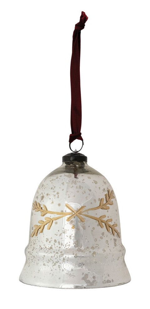 Etched Mercury Glass Bell Ornament