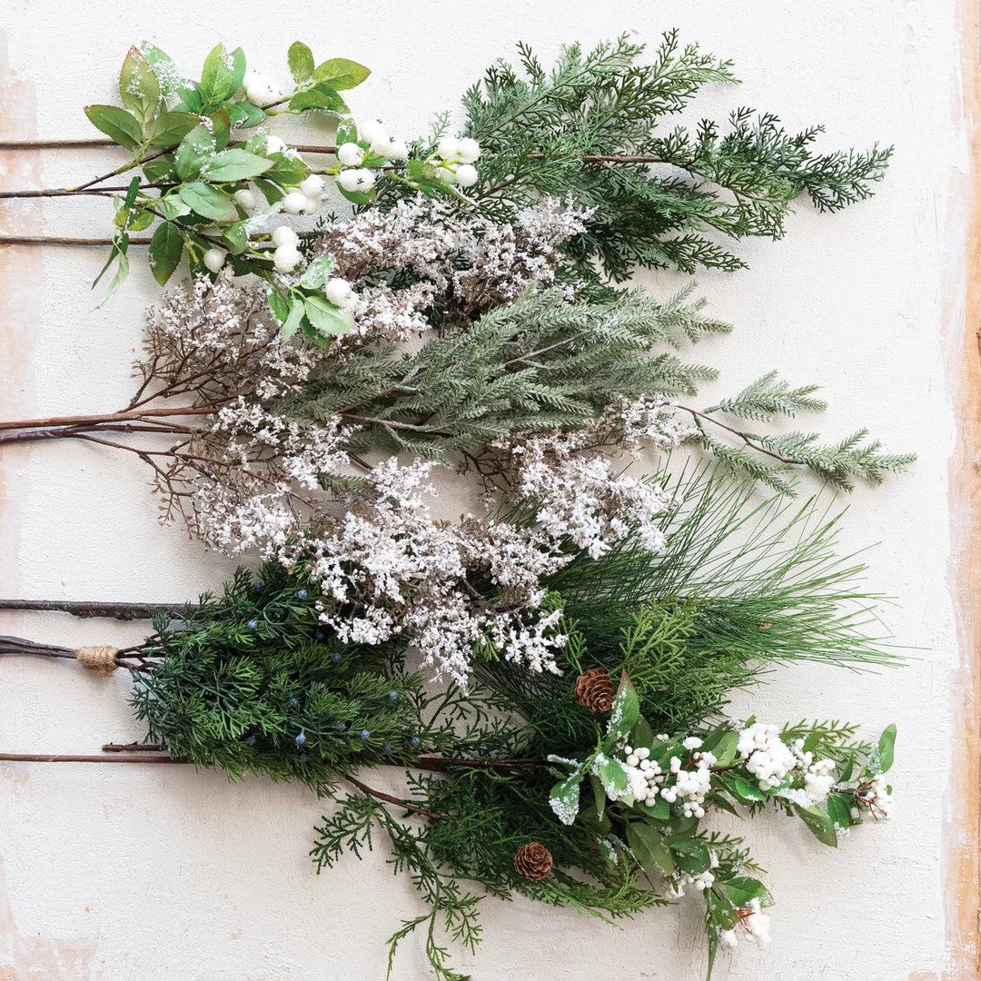 Faux Juniper Branch & Snow Finish