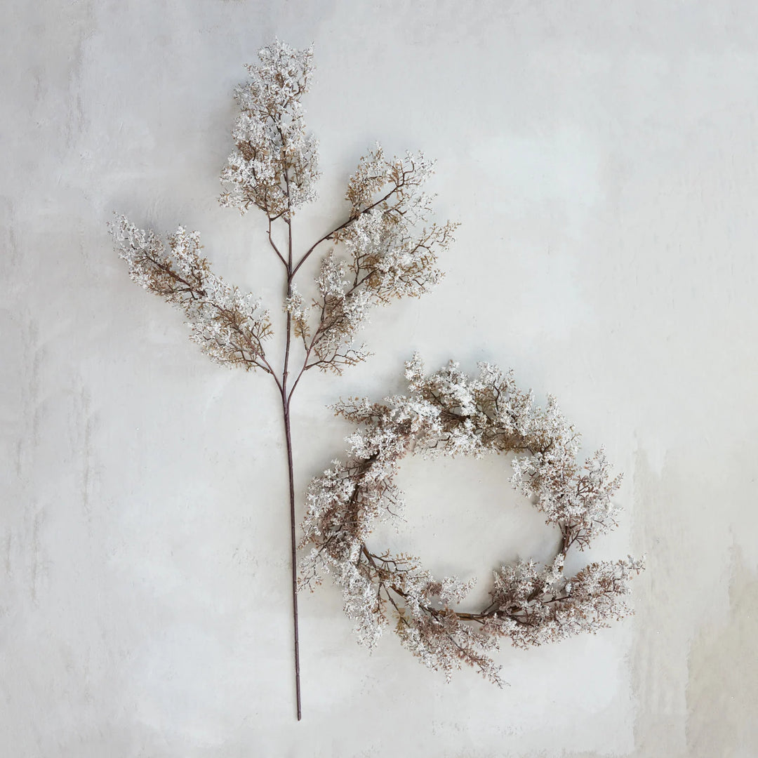 Faux Juniper Branch & Snow Finish
