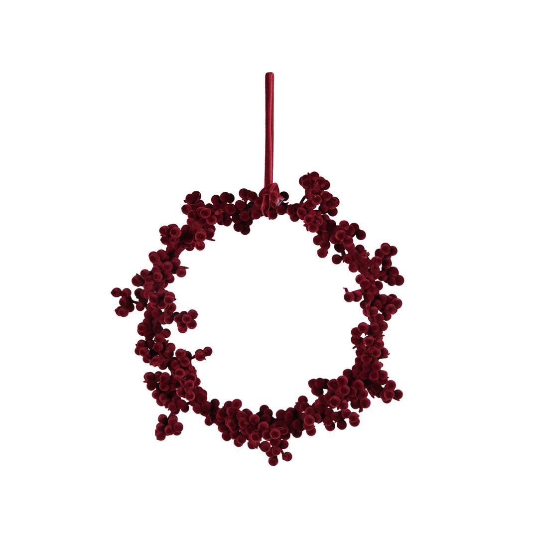 8" Round Flocked Foam Ball Wreath