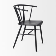 Black Metal Spindled Back Dining Chair