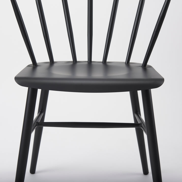 Black Metal Spindled Back Dining Chair