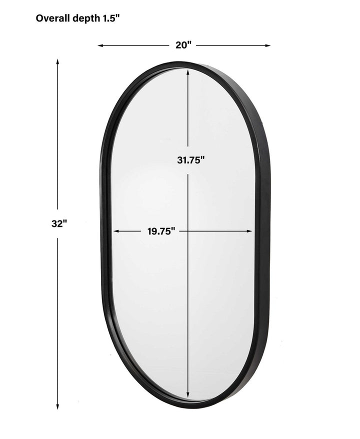 Varina Black Oval Mirror
