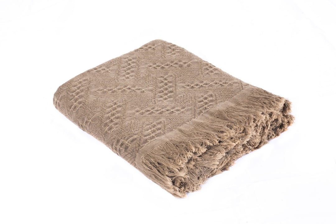 Throw Blanket 100% Cotton 50X60": Brown
