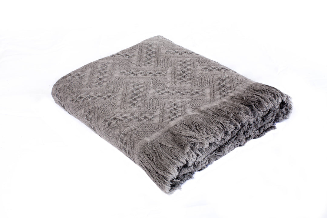 Throw Blanket 100% Cotton 50X60": Charcoal