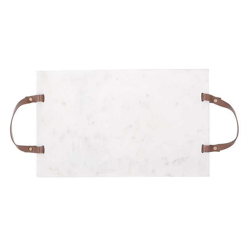 Marble Board with Leather Handles