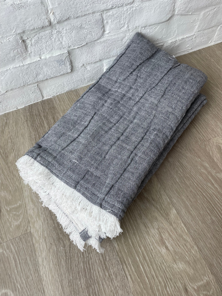 Double Cloth Chambray Throw Blanket