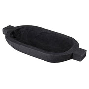Small Double Handle Wood Bowl- Black
